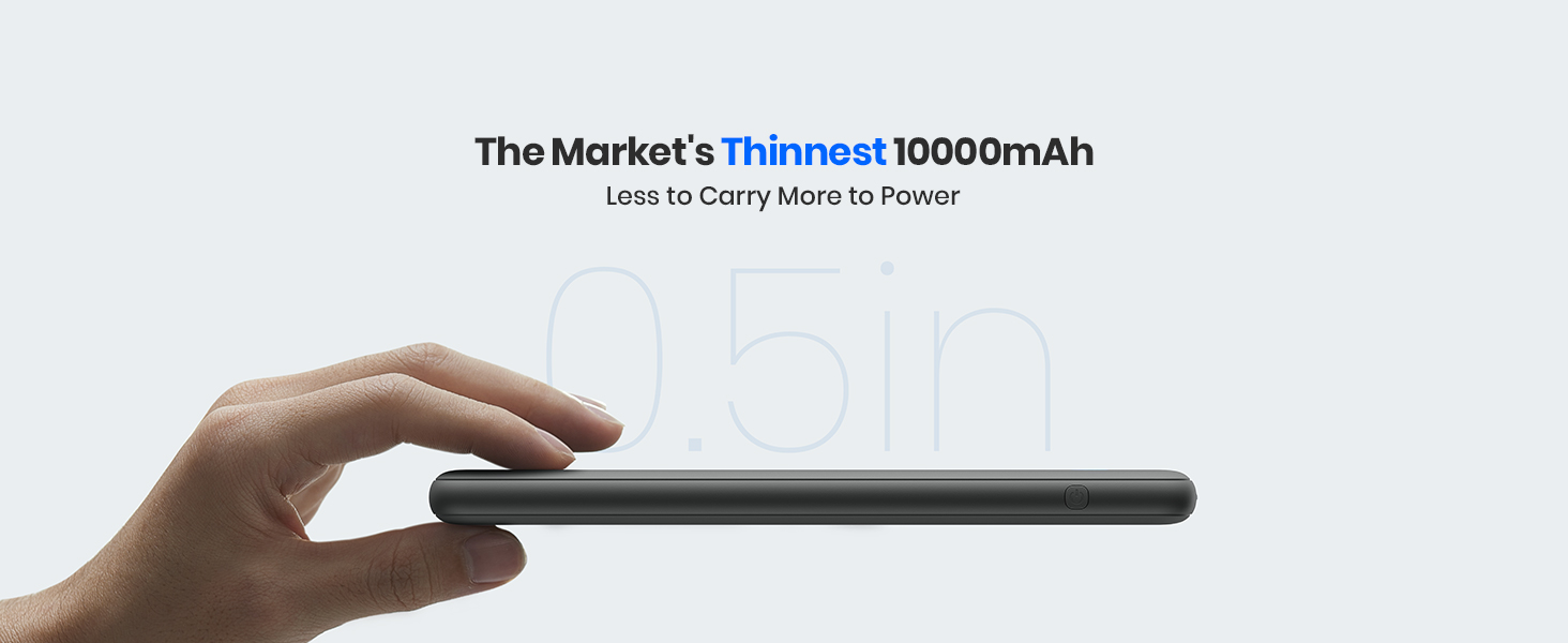 the thinnest 10000mAh power bank