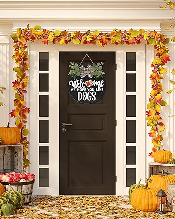 wreaths welcome sign for front door